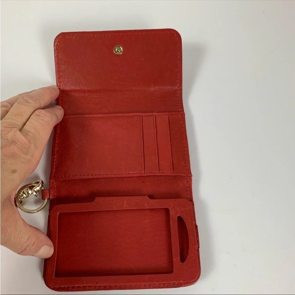 Elliott Luca Red Woven Leather Gold Accents